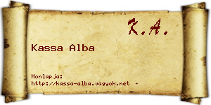 Kassa Alba névjegykártya